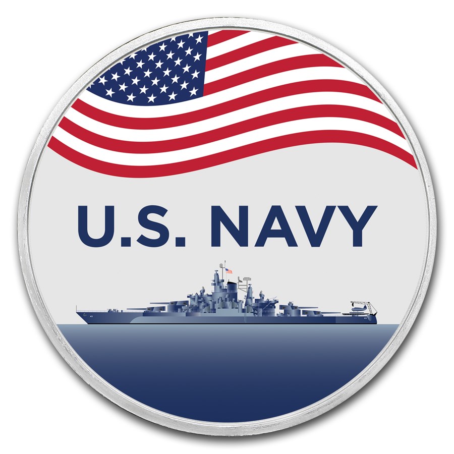 1 oz Silver Colorized Round - APMEX (Navy - Battleship)