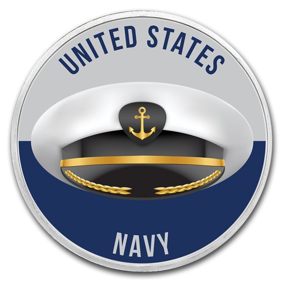1 oz Silver Colorized Round - APMEX (Navy - Salute) 1 oz Silver Colorized Round - APMEX (Navy - Salute)