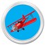 1 oz Silver Colorized Round - APMEX (Red Biplane)
