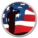 1 oz Silver Colorized Round - APMEX (Salute the Flag)