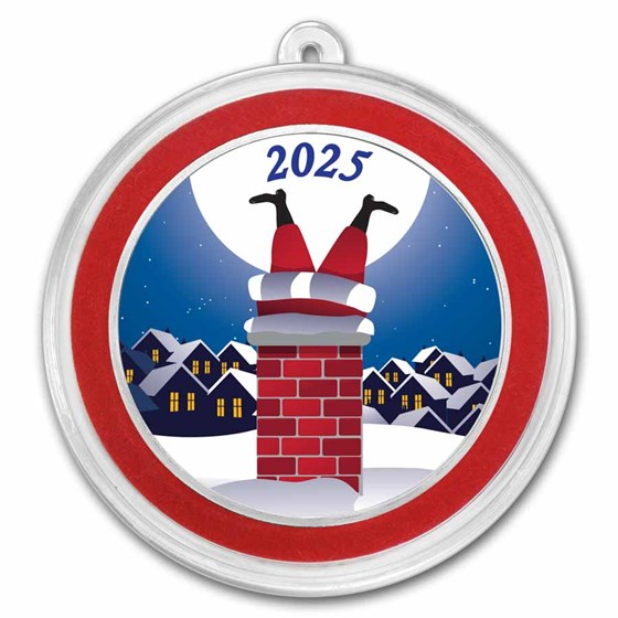 1 oz Silver Colorized Round - APMEX (Santa Stuck In The Chimney) 1 oz Silver Colorized Round - APMEX (Santa Stuck In The Chimney)