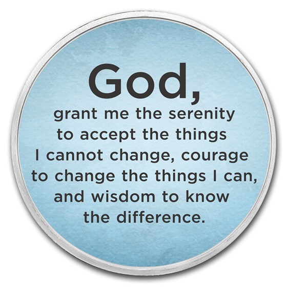 Buy 1 oz Silver Serenity Prayer, Sky Blue Round | APMEX