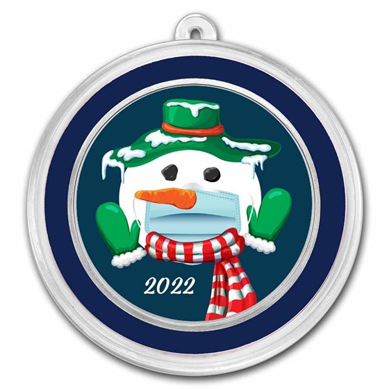 1 oz Silver Colorized Round - APMEX (Snowman with Face Covering) 1 oz Silver Colorized Round - APMEX (Snowman with Face Covering)