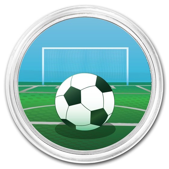 1 oz Silver Colorized Round - APMEX (Soccer)