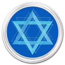 1 oz Silver Colorized Round - APMEX (Star of David)