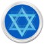 1 oz Silver Colorized Round - APMEX (Star of David)