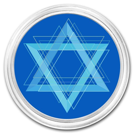 1 oz Silver Colorized Round - APMEX (Star of David) 1 oz Silver Colorized Round - APMEX (Star of David)