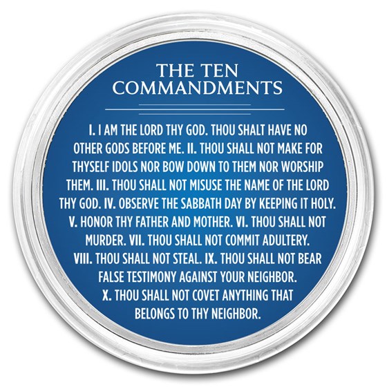 1 oz Silver Colorized Round - APMEX (Ten Commandments, Dark Blue) 1 oz Silver Colorized Round - APMEX (Ten Commandments, Dark Blue)