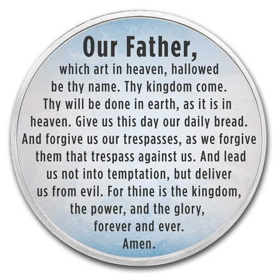 1 oz Silver Colorized Round - APMEX (The Lord's Prayer, Sky Blue) 1 oz Silver Colorized Round - APMEX (The Lord's Prayer, Sky Blue)
