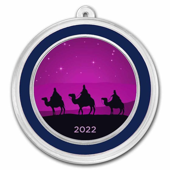 1 oz Silver Colorized Round - APMEX (Three Wise Men Purple) 1 oz Silver Colorized Round - APMEX (Three Wise Men Purple)