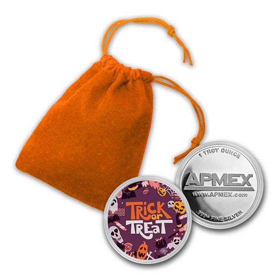 1 oz Silver Colorized Round - APMEX (Trick or Treat Collage)