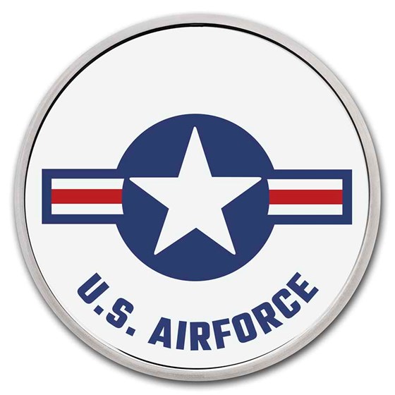 1 oz Silver Colorized Round - APMEX (U.S. Air Force, White)