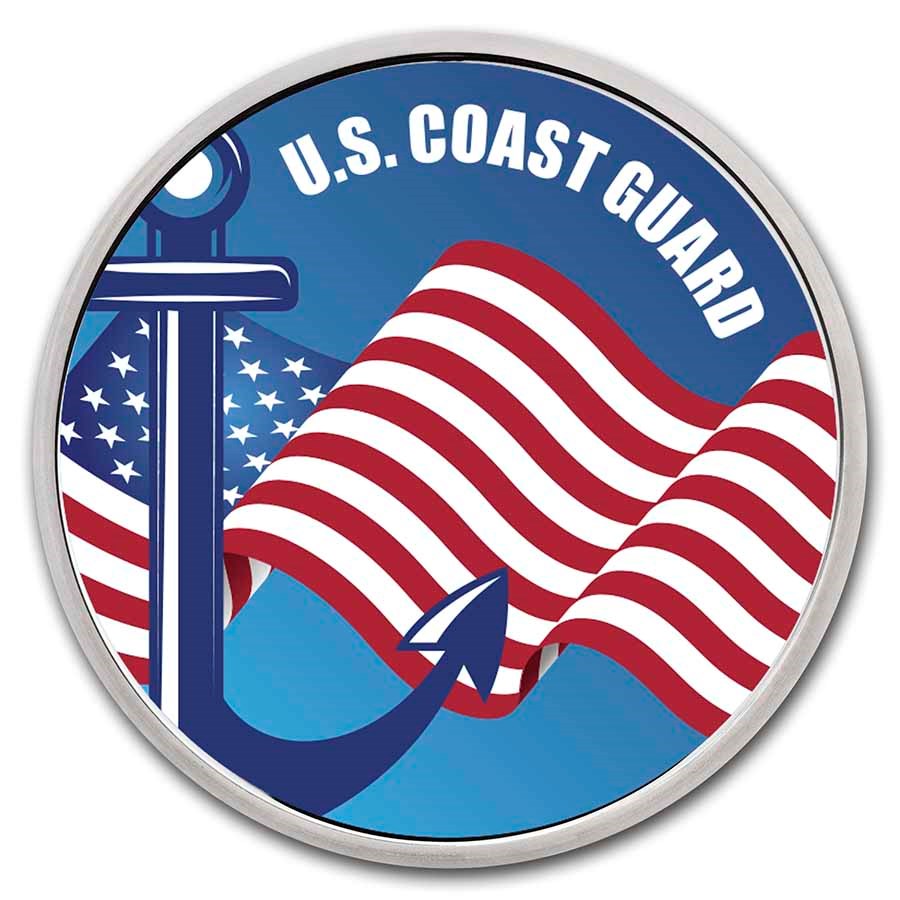 1 oz Silver Colorized Round - APMEX (U.S. Coast Guard)