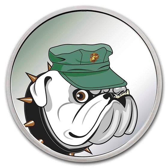 1 oz Silver Colorized Round - APMEX (U.S. Marines, Bulldog) 1 oz Silver Colorized Round - APMEX (U.S. Marines, Bulldog)