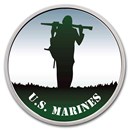 1 oz Silver Colorized Round - APMEX (U.S. Marines, Silhouette)