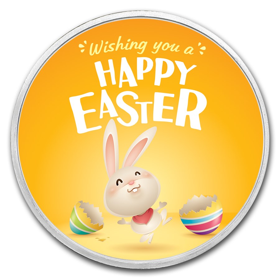 1 oz Silver Colorized Round - APMEX (Wishing You A Happy Easter)