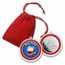 1 oz Silver Colorized Round - Blue Merry Christmas Santa