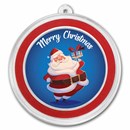 1 oz Silver Colorized Round - Blue Merry Christmas Santa