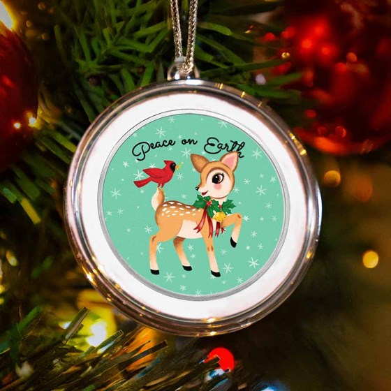 1 oz Silver Colorized Round - Cardinal & Fawn "Peace on Earth"