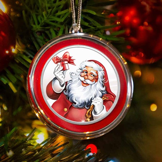 1 oz Silver Colorized Round - Cheery Santa Claus 1 oz Silver Colorized Round - Cheery Santa Claus
