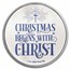 1 oz Silver Colorized Round - "Christmas Begins with Christ"