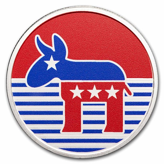 1 oz Silver Colorized Round - Democrat Donkey 1 oz Silver Colorized Round - Democrat Donkey