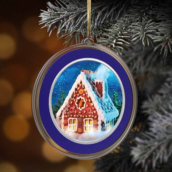 1 oz Silver Colorized Round - Gingerbread House