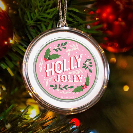 1 oz Silver Colorized Round - Holly Jolly / Merry & Bright 1 oz Silver Colorized Round - Holly Jolly / Merry & Bright