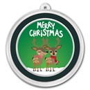 1 oz Silver Colorized Round - Merry Christmas, Reindeer