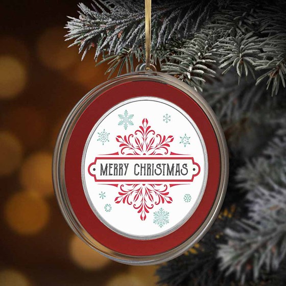 1 oz Silver Colorized Round - Merry Christmas, Retro