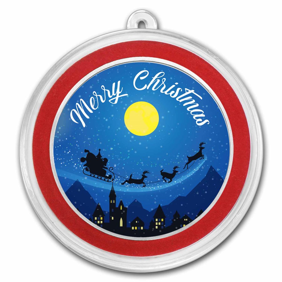 1 oz Silver Colorized Round - Merry Christmas