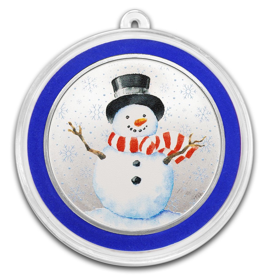 1 oz Silver Colorized Round - Season Greetings Snowman