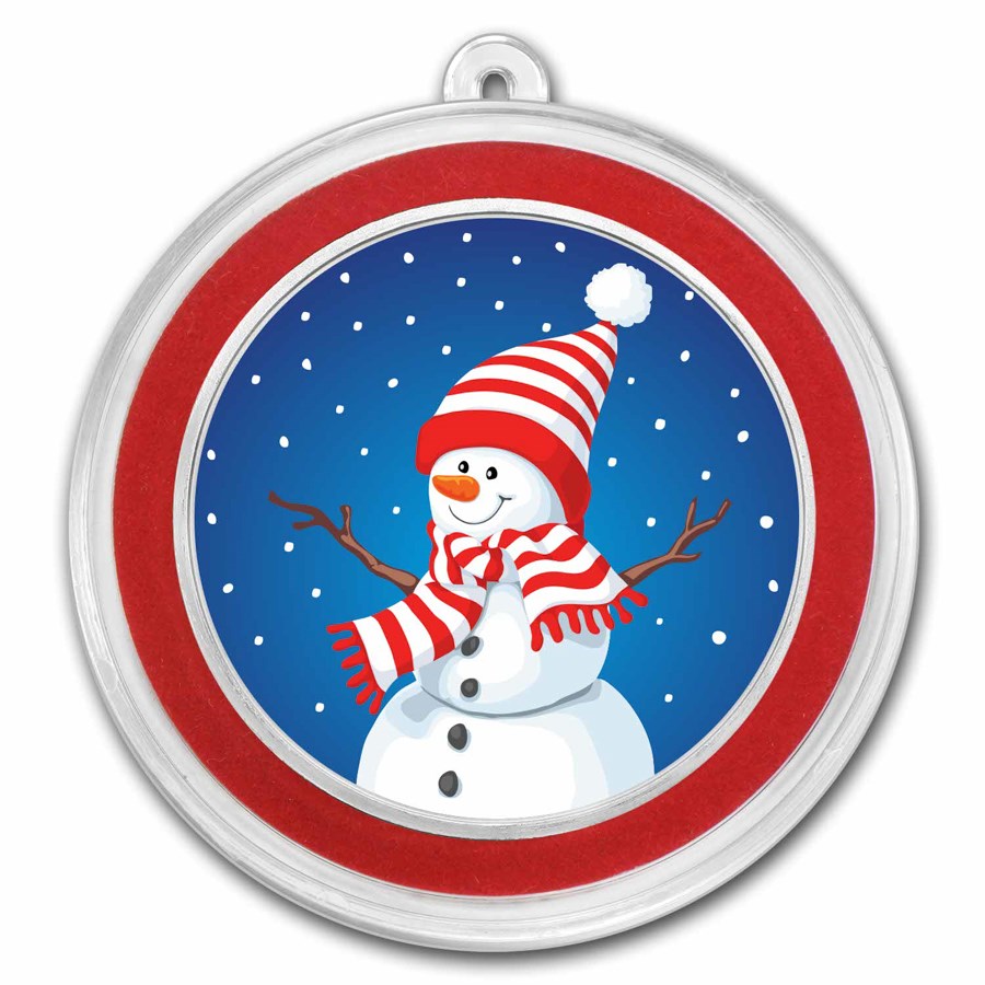 1 oz Silver Colorized Round - Snowman
