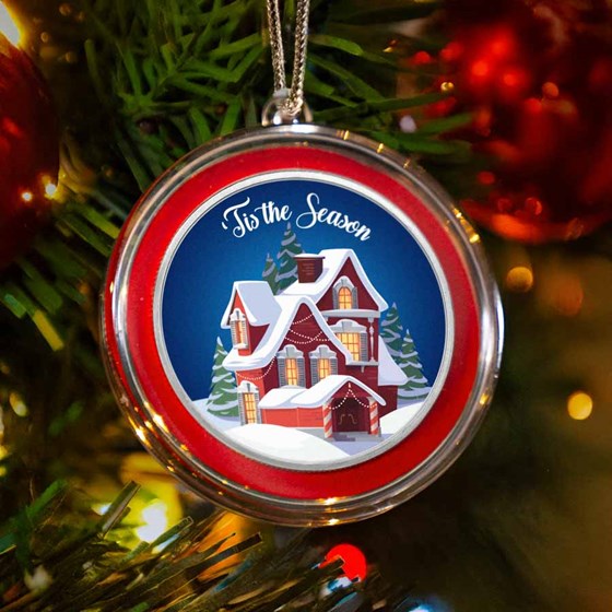 1 oz Silver Colorized Round - 'Tis The Season House 1 oz Silver Colorized Round - 'Tis The Season House
