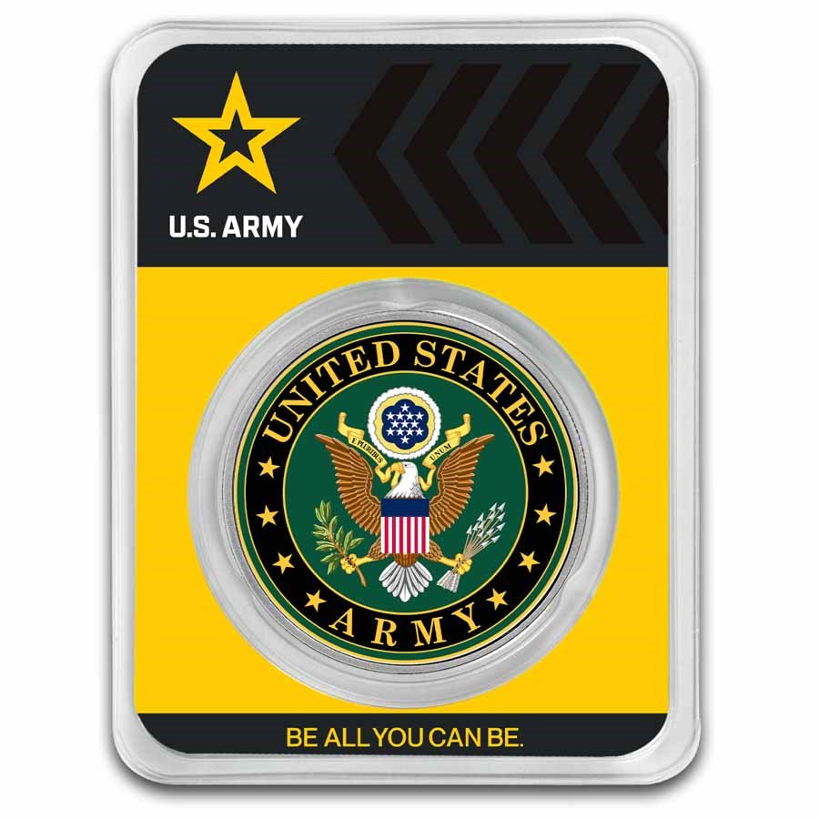 1 oz Silver Colorized Round - U.S. Army Seal (In TEP)
