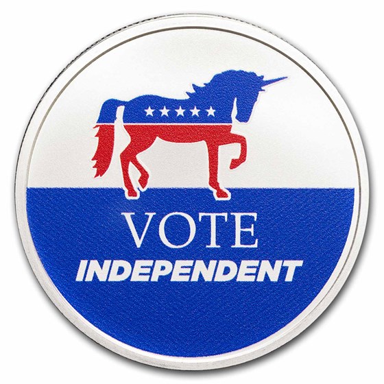 1 oz Silver Colorized Round - Vote Independent 1 oz Silver Colorized Round - Vote Independent