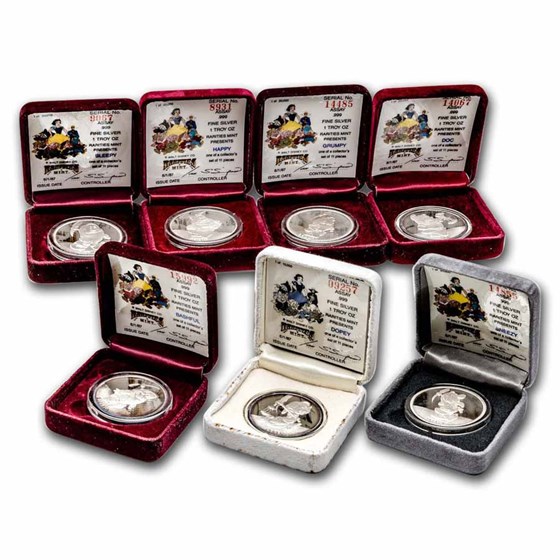 1 oz Silver - Disney's Snow White Seven Dwarfs Set (w/Box & COA) 1 oz Silver - Disney's Snow White Seven Dwarfs Set (w/Box & COA)