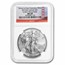 1 oz Silver Eagle MS-69 NGC (Random Year/Signature, ER/FR)