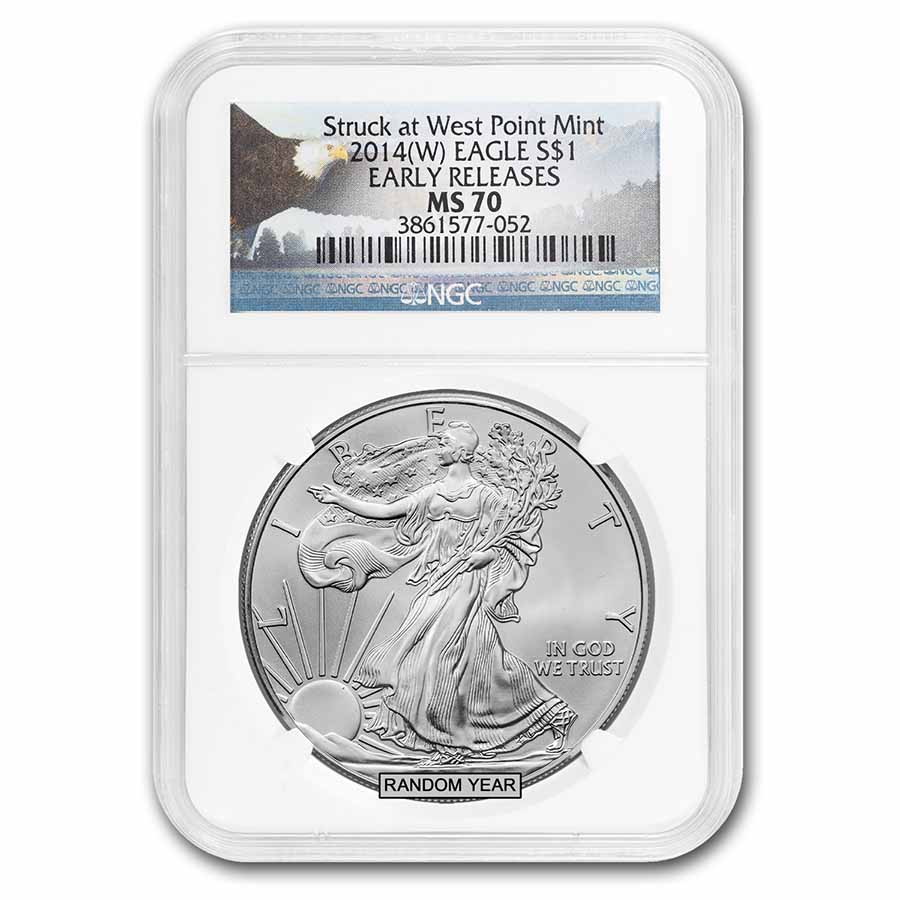 2020 $1 American Silver Eagle NGC MS69 Flag ER Label Blue Core 