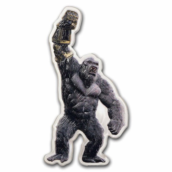 1 oz Silver - Godzilla x Kong - Kong Shaped 1 oz Silver - Godzilla x Kong - Kong Shaped