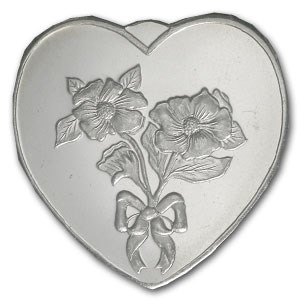 1 oz Silver Heart - Especially for You (Flowers) 1 oz Silver Heart - Especially for You (Flowers)