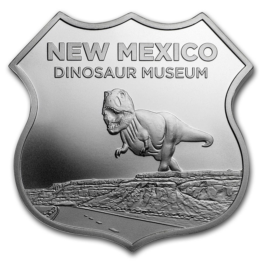 1 oz Silver - Icons of Route 66 (New Mexico Dinosaur Museum)