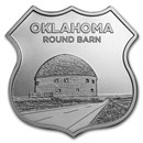 1 oz Silver - Icons of Route 66 Shield (Oklahoma Round Barn)