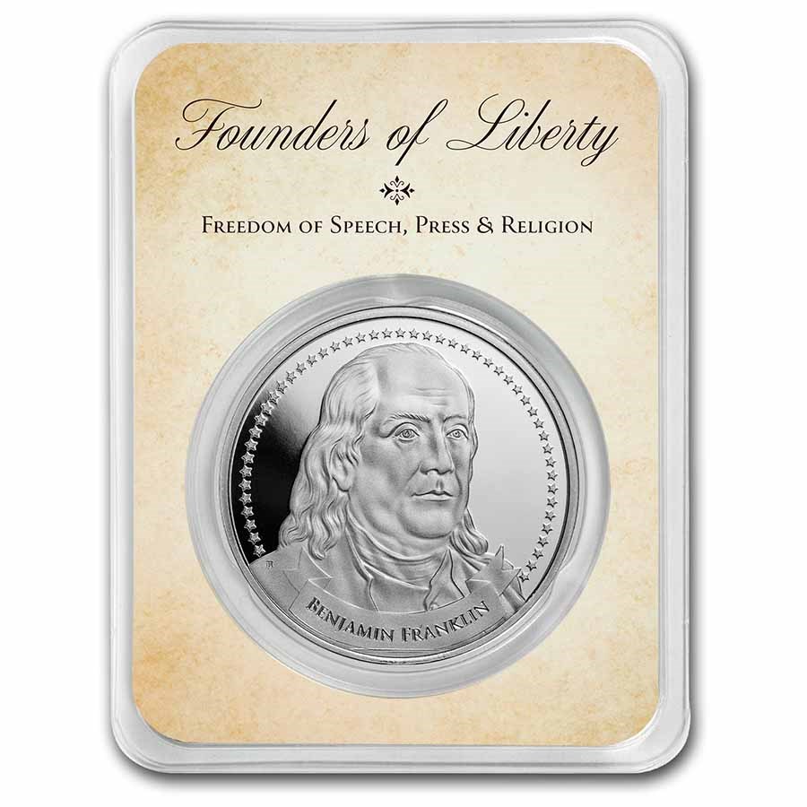 1 oz Silver in TEP - Founders of Liberty: Franklin | Free Speech