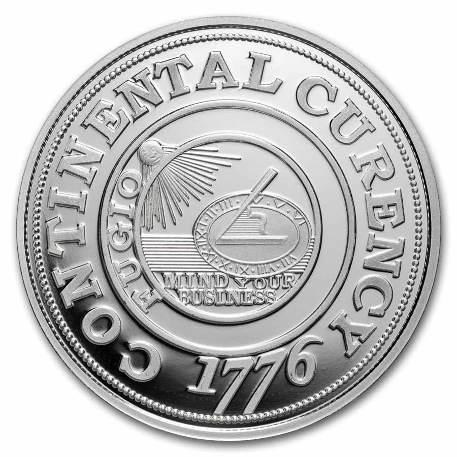 1 oz Silver Proof - 1776 Continental Currency Dollar Coin (w/Box)