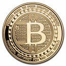 1 oz Silver Proof Gold Gilded Round - Bitcoin | QR Code