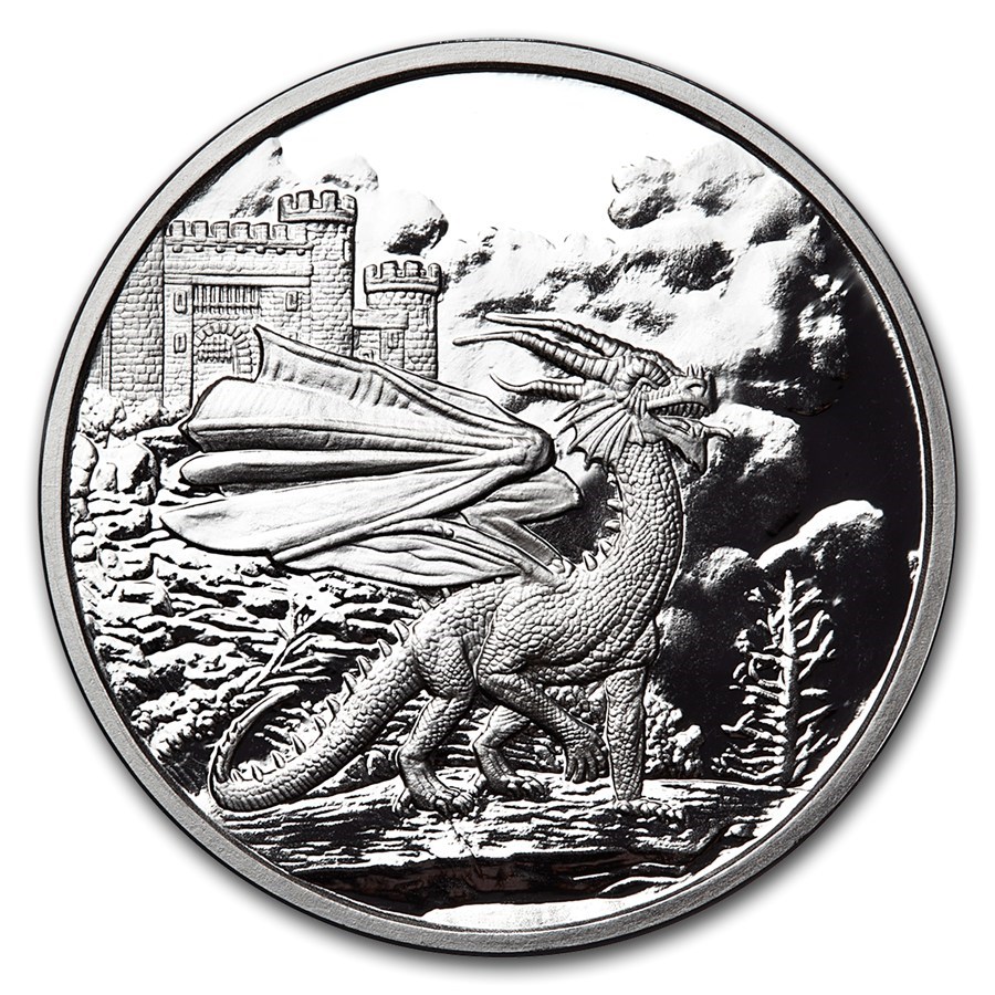 1 oz Silver Proof Round - Celtic Lore (Welsh Red Dragon)