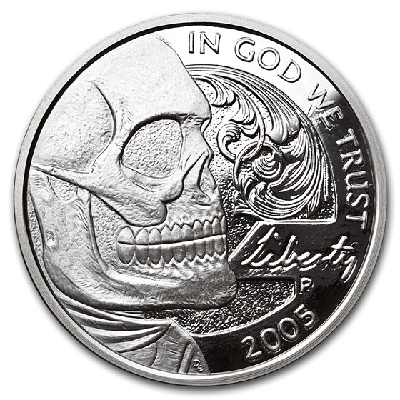 1 oz Silver Proof Round - Hobo Nickel (Jefferson Skull) 1 oz Silver Proof Round - Hobo Nickel (Jefferson Skull)