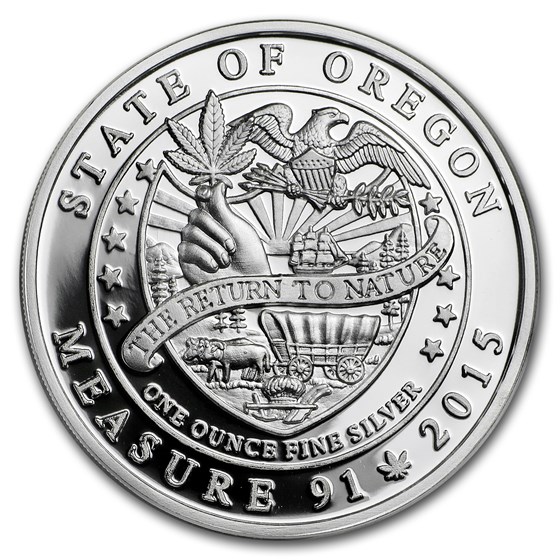 1 oz Silver Proof Round - Legalized (State of Oregon) 1 oz Silver Proof Round - Legalized (State of Oregon)
