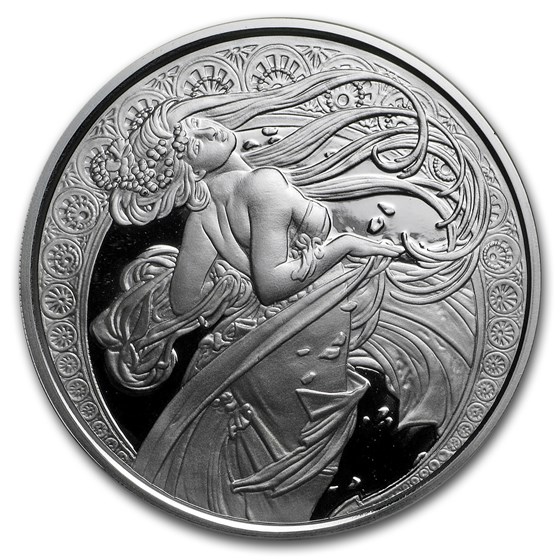 1 oz Silver Proof Round - Mucha Series (Dance) 1 oz Silver Proof Round - Mucha Series (Dance)